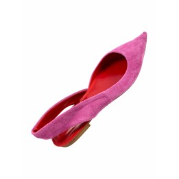 ZAPATO BAILARINA DESTALONADO REALIZADO EN ANTE
