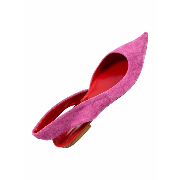 ZAPATO BAILARINA DESTALONADO REALIZADO EN ANTE