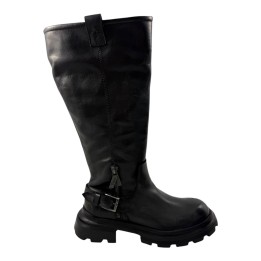 BOTA MOTERA CAÑA ALTA PIEL