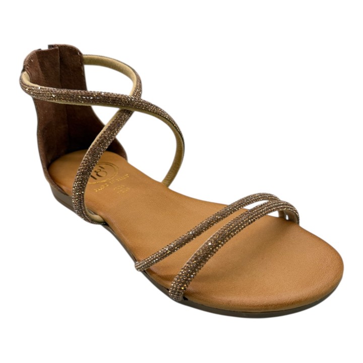 SANDALIA PLANA GLITTER TALONADA