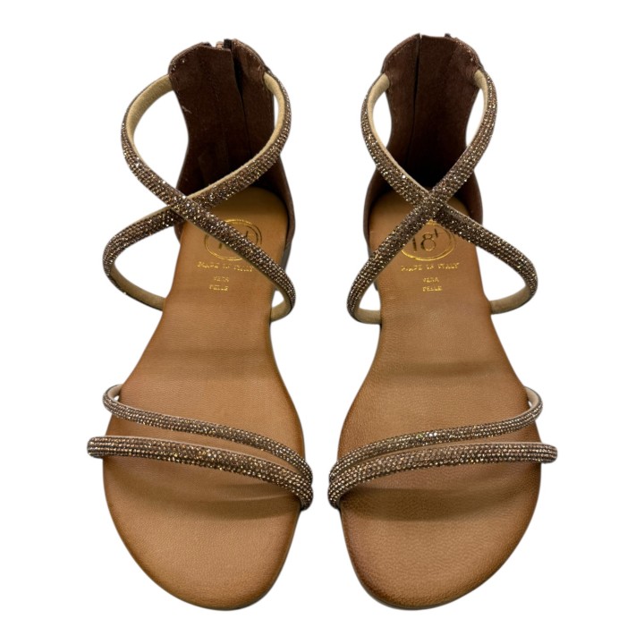 SANDALIA PLANA GLITTER TALONADA