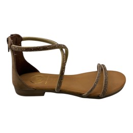 SANDALIA PLANA GLITTER TALONADA
