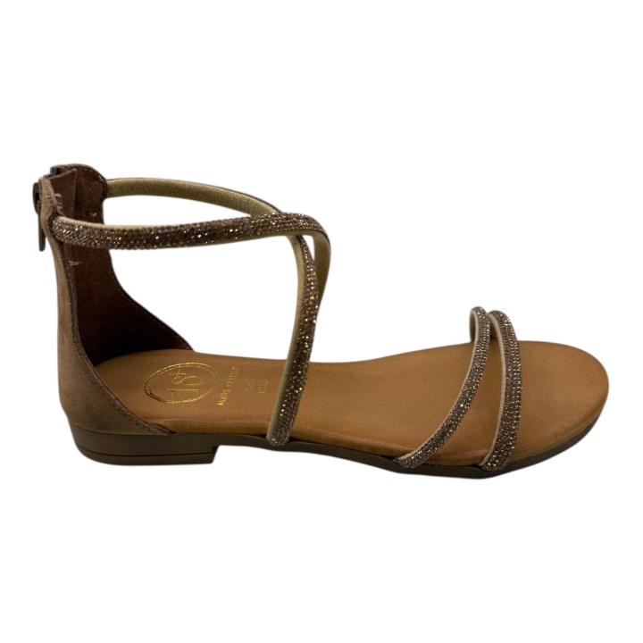 SANDALIA PLANA GLITTER TALONADA
