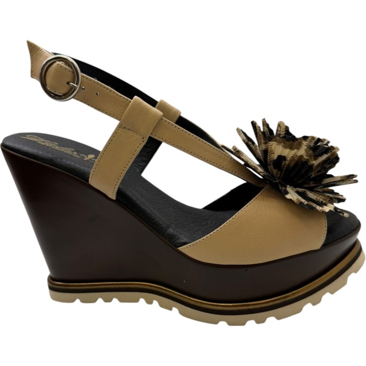 SANDALIA CUÑA FLOR PRINT